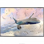 Картина "Самолёт" Кристаллы Swarovski