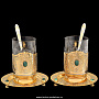 Чайный набор на 2 персоны "Малахит" Златоуст , фотография 1. Интернет-магазин ЛАВКА ПОДАРКОВ