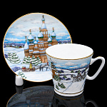 0070047 Фарфор Кофейная пара "СНЕЖНЫЕ ПРОСТОРЫ" объем 80 мл