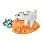  Гжель СТАТУЭТКА КРОЛИК"НЕ ЖИЗНЬ, А СКАЗКА!"в кобальте