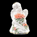 /6см Фарфор Кисловодск Скульптура АНГЕЛ с букетом с лепкой (цвета разные)