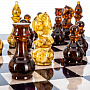 Шахматы с янтарными фигурами "Мини бочата" 48х48 см, фотография 6. Интернет-магазин ЛАВКА ПОДАРКОВ