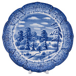 Тарелка декоративная "Зимний пейзаж". Гжель