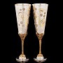 Набор бокалов для шампанского "Цветочный" серебро, фотография 4. Интернет-магазин ЛАВКА ПОДАРКОВ