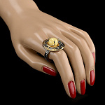 820930/10,00г сред. вес Серебро 925* КОЛЬЦО вст.Янтарь р/п 