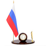 0059837 Обсидиан ЧАСЫ ШАР С РУЧКОЙ И ФЛАГОМ 