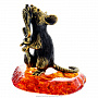 Статуэтка с янтарем "Мышь с ложкой Доллар" (коньячный), фотография 3. Интернет-магазин ЛАВКА ПОДАРКОВ