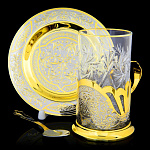 0049455 Златоуст Подстаканник с блюдцем ф170 SUV - 5582