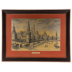 78351/53*72см Офорт черно-белый  "Старая Москва. Вид на Кремль"цветн паспорту