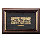 /13*22см Офорт черно-белый "Москва.Панорама. Набережная Кремля.19 век"