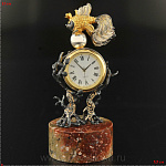 0017447/897 Златоуст ЧАСЫ настольные "Золотая рыбка" Яшма