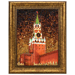 Картина янтарная "Москва. Спасская башня" 30х40 см