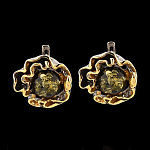 821936/8,76  Серебро 925* СЕРЬГИ вст.Янтарь р/п