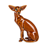 0069907 Сувенир Скульптура "КОТ КОРИЧНЕВЫЙ СФИНКС" фарфор 14*10см