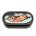 0044207/12*6 Лаковая миниатюра Шкатулка "Тройка" (АР Сурикова) 12*6см (п836)