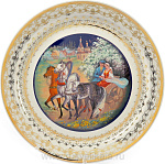 27019/30см БЛЮДО сувенирное "ВИДЫ МОСКВЫ.Русская тройка.ВЕСНА"настенное/настольное