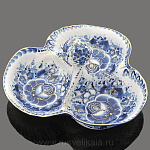 /зол Гжель Менажница в золоте 26*19см  Авт. Алехин С.С.