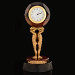 0052917 Обсидиан Часы "Атланты " КВАДРАТНАЯ ПОДСТАВКА, ШАР