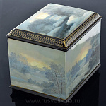 /18*16,5*15см Художественная роспись Шкатулка -ЛАРЕЦ 5-ти "Зимнее утро" /550