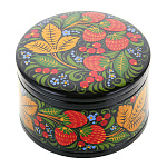 0070888  Хохлома Шкатулка (коробочка) КЛУБНИКА 9*8 см 