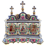 08009 Гжель КИОТ настольный "Триптих"ГВ, БМ, Николай Чудот К16