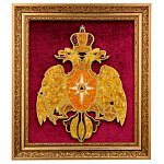 Панно из янтаря "Герб МЧС" 43,5х50 см