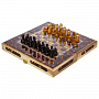 Шахматы с инкрустацией и фигурами из янтаря 32х32 см, фотография 1. Интернет-магазин ЛАВКА ПОДАРКОВ