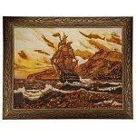 0063681 Янтарная картина "ШТОРМ" 60*80см  (кварцевый песок, янтарь, янтарная крошка)