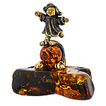 300664-Сувенир из Янтаря Знак Зодиака "ДЕВА"(бронза+янтарь)