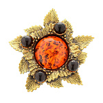 0045219/2191.4 Брошь Летнее Воспоминание (коньячный)