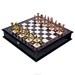 Подарочные шахматы с латунными фигурами "Римляне" 48х48 см