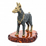 Статуэтка с янтарем "Собака Доберман", фотография 3. Интернет-магазин ЛАВКА ПОДАРКОВ