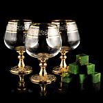 0063043/0483 Златоуст Коньячный набор "Искушение" с нефритом КРИСТАЛЛ