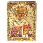 0026013/21*29см Икона подарочная "Св. Николай Чудотворец" мор.дуб  в ПУ (RTI-639.m)