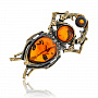 Брошь с янтарем "Жук Олень" (коньячный), фотография 2. Интернет-магазин ЛАВКА ПОДАРКОВ