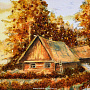 Картина янтарная "Дома у воды" 60х80 см, фотография 4. Интернет-магазин ЛАВКА ПОДАРКОВ