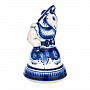 Колокольчик "Коза-кокетка". Гжель, фотография 1. Интернет-магазин ЛАВКА ПОДАРКОВ