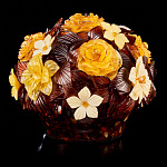 0055461-НП ИКЕБАНА ЯНТАРЬ Цветочная композиция 23*23*20см