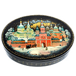 0050581/15*10см  Шкатулка лаковая миниатюра Холуй "Моск.Свято-Данилов монастырь"73 