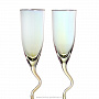 Набор 2 бокала для шампанского 180 мл "Радуга" изогнутая ножка, фотография 2. Интернет-магазин ЛАВКА ПОДАРКОВ