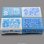 0069109/120*110мм Хохлома Шкатулка "ЦВЕТЫ-РЯБИНА"в ассортименте Р4