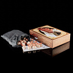 0058004/052-11 РУССКОЕ ЛОТО коричневая коробка(Карт.короб, дер.бочонки+карточки) 