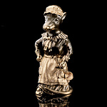 0051951 Бронза Статуэтка Колокольчик КРЫСА-ДОМОХОЗЯЙКА 4.55.1