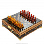 Шахматный ларец с инкрустацией и фигурами из янтаря, фотография 1. Интернет-магазин ЛАВКА ПОДАРКОВ