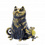 Статуэтка с янтарем "Друзья кот и мышка" (белый), фотография 2. Интернет-магазин ЛАВКА ПОДАРКОВ
