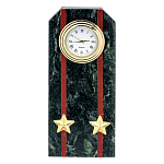 29006/3163 Нат.камень Часы-Погон "ПОДПОЛКОВНИК" 15х6см Змеевик 3163