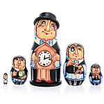 0068560-5м  МАТРЕШКА  "Еврейская семейка"  выс. 11см