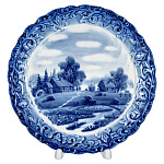  Гжель ТАРЕЛКА декоративная "Зима в деревне" d-17.5 см