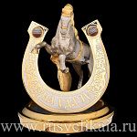 5827/Фр Златоуст Сувенир "Подкова на удачу" Агат Позолота 