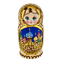 Матрешка с выжиганием "Храм Василия Блаженного" 5 мест, фотография 2. Интернет-магазин ЛАВКА ПОДАРКОВ